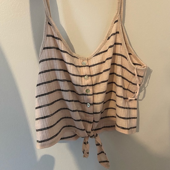 Pink and black buttoned crop top - Picture 1 of 2